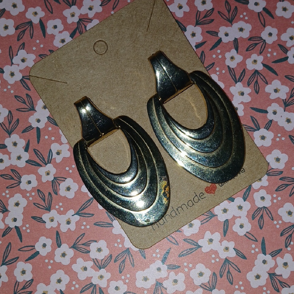 VINTAGE Gold-Tone Handmade Earrings
